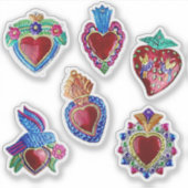 Mexican Valentijn Hearts Sticker (Voorkant)