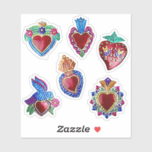 Mexican Valentijn Hearts Sticker (Vel)