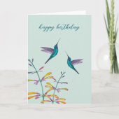 Mexican Violetear Hummingbirds and Flowers Kaart (Voorkant)