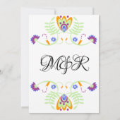 Mexican Wedding Folk Floral | Vet huwelijk Kaart (Achterkant)
