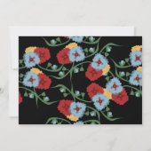 Mexican Wedding Theme Greenery Vine Floral Black Kaart (Achterkant)