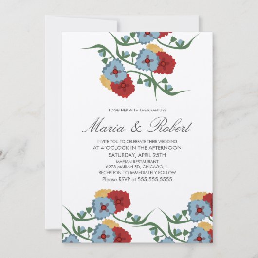 Mexican Wedding Theme Greenery Vine Floral Kraft Kaart (Voorkant)