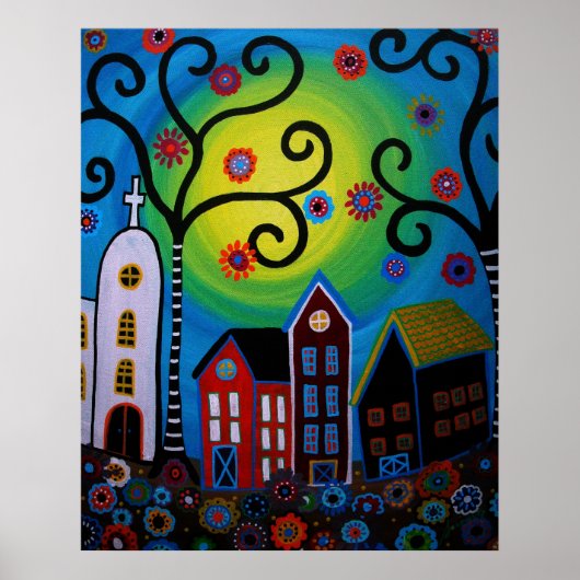 MEXICAN WHIMSICAL TOWN POSTER (Voorkant)