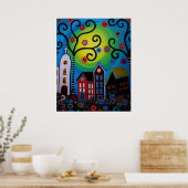 MEXICAN WHIMSICAL TOWN POSTER (Keuken)