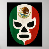Mexican Wrestling Mask Lucha Libre Flag Aztec  Poster (Voorkant)