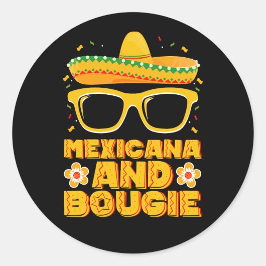 Mexicana En Bougie Mexicaanse Meisjes Cinco De May Ronde Sticker (Voorkant)