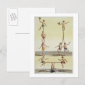 Mexicanen die gymnastiek uitvoeren (kleurenlitho) briefkaart (Voorkant / Achterkant)