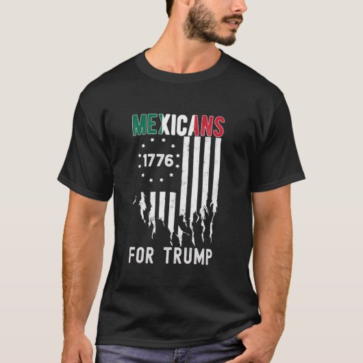 Mexicanen voor Trump 2024 Mexico VS vriendschapsvl T-shirt (Voorkant)