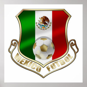 Mexicano Futbol badge embleem soccer Shield Poster