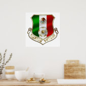 Mexicano Futbol badge embleem voetbal Shield Poster (Keuken)