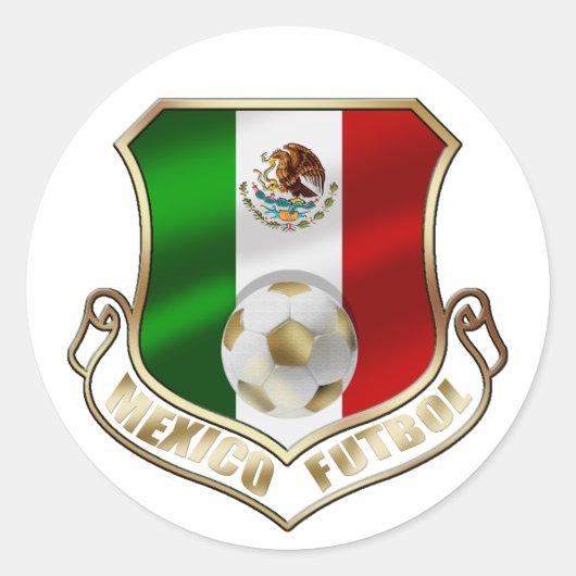 Mexicano Futbol badge embleem voetbal Shield Ronde Sticker (Voorkant)