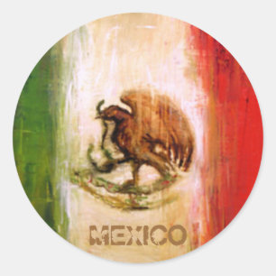 MEXICANVLAG - MEXICO-STIJL RONDE STICKER