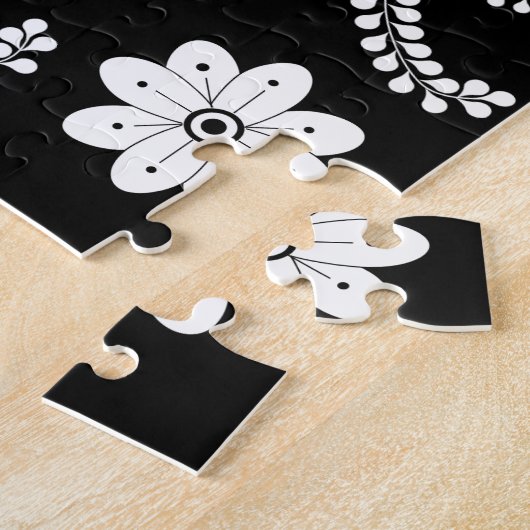 Mexicica Sugar Skull 2 zwart-wit Legpuzzel (Zijkant)