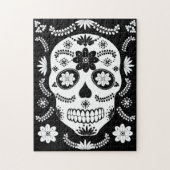 Mexicica Sugar Skull 2 zwart-wit Legpuzzel (Verticaal)
