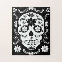 Mexicica Sugar Skull 2 zwart-wit Legpuzzel