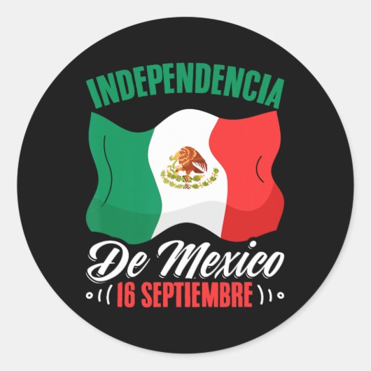 Mexico 16 september Mexicaanse onafhankelijkheid Ronde Sticker (Voorkant)