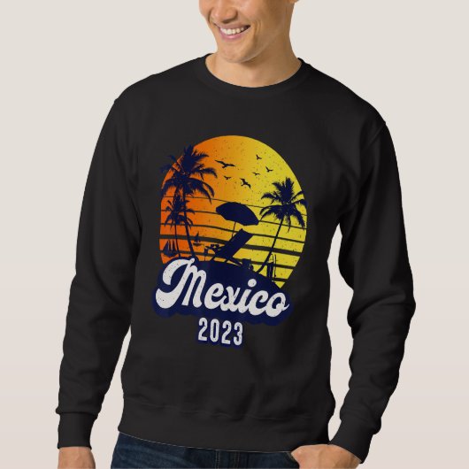 Mexico 2023 Sunset Beach Retro Trui (Voorkant)