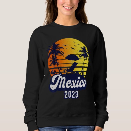 Mexico 2023 Sunset Beach Retro Trui (Voorkant)