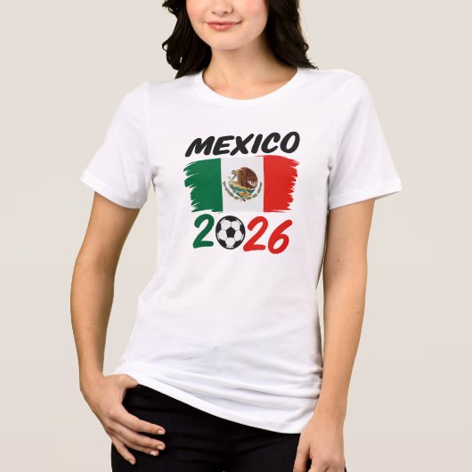 Mexico 2026 Soccer Fan Design with Football Tri-Blend Shirt (Voorkant)