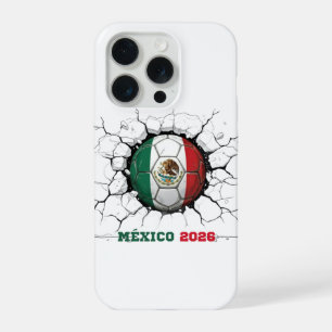Mexico 2026 Voetbal Bal Kraakt Muur iPhone Hoesje 15 Pro Case