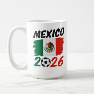 Mexico 2026 Voetbal Fan Design met Voetbal Koffiemok