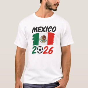 Mexico 2026 Voetbal Fan Design met Voetbal T-shirt