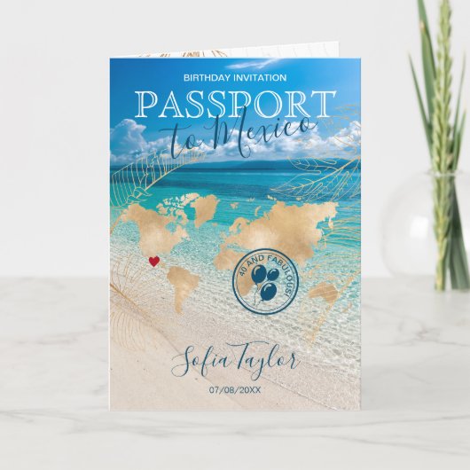 Mexico 40 en fantastische verjaardag paspoort kaar (Voorkant)