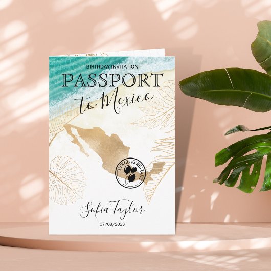 Mexico 50 en de Fabulous Birthday Passport Map Inv