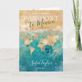 Mexico 50 en de Fabulous Birthday Passport Map Inv