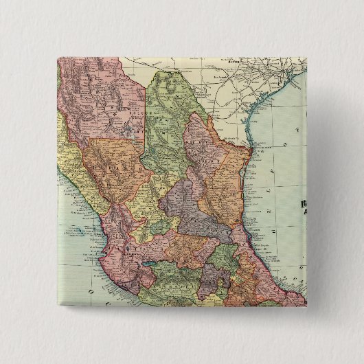 Mexico 7 vierkante button 5,1 cm (Voorkant)