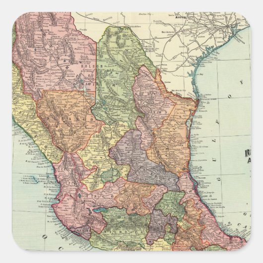 Mexico 7 vierkante sticker (Voorkant)