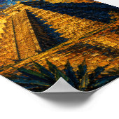 Mexico: Aesthetic Sunset Chichen Itza Art Souvenir Poster (Hoek)