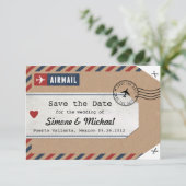 Mexico Airmail Bagagelabel sparen de Datum met Kaa Save The Date (Staand voorkant)