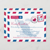 Mexico Airmail Wedding Reisinformatie Informatiekaartje (Voorkant / Achterkant)