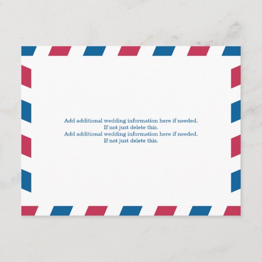 Mexico Airmail Wedding Reisinformatie Informatiekaartje (Achterkant)