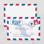 Mexico Airmail Wedding RSVP Kaartje (Voorkant / Achterkant)