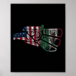Mexico Amerikaanse vlag Patriot Mexicaanse vlag Am Poster