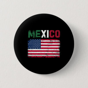 Mexico Amerikaanse vlag Patriot Mexicaanse vlag Am Ronde Button 5,7 Cm