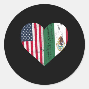 Mexico Amerikaanse vlag Patriot Mexicaanse vlag Am Ronde Sticker