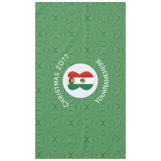Mexico Angel Christmas Flag Personalize Horizontal Tafelkleed (Voorkant)