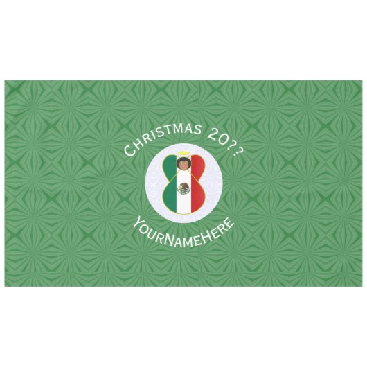 Mexico Angel Christmas Flag Personalize Horizontal Tafelkleed (Voorkant (Horizontaal))