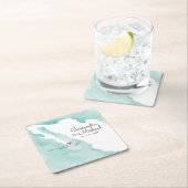 Mexico Aquarel Kaart | Cabo | Bestemming Trouwloca Kartonnen Onderzetters (Insitu)