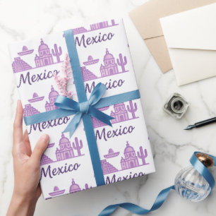 Mexico Aquarel • Minimalistische Lijnkunst Mexico Cadeaupapier