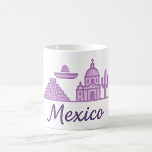 Mexico Aquarel Mok • Minimalistische Lijnkunst Mex