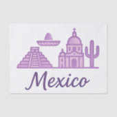 Mexico Aquarel Tissuepapier, Minimalistisch Mexico Tissuepapier (Voorkant)