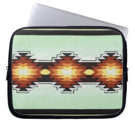 Mexico Aztec Tribal Turquoise Pattern Vector Laptop Sleeve