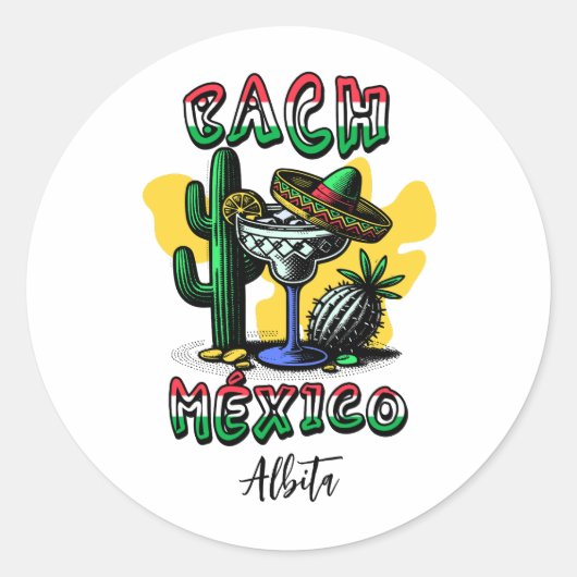Mexico Bachelorette meisjes weekend Ronde Sticker (Voorkant)