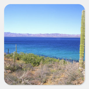 Mexico, Baja California Sur, Mulege, Bahia 2 Vierkante Sticker