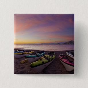 Mexico, Baja, Golf van Californië. Zeekajaks en Vierkante Button 5,1 Cm