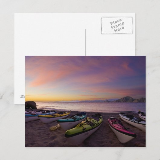 Mexico, Baja, Sea of Cortez. Sea kayaks and Briefkaart (Voorkant / Achterkant)